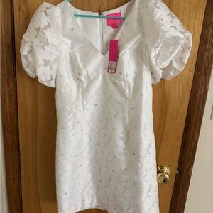 Lilly Pulitzer White Short Sleeve Sheath Dress